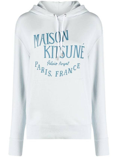 Logo Print Jersey Hoodie Grey Blue - MAISON KITSUNE - BALAAN 2