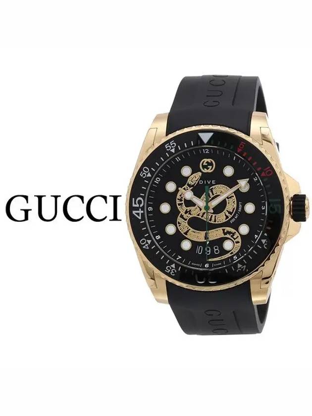 Men's Dive King Snake Watch Black - GUCCI - BALAAN 2