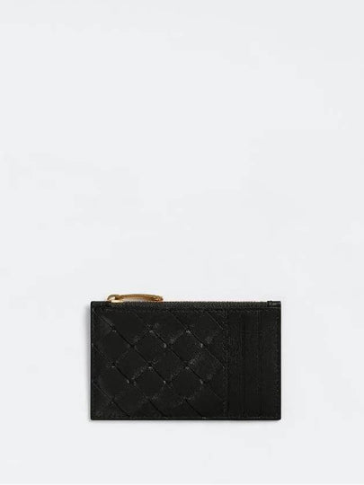 Intrecciato Zipper Card Wallet Black - BOTTEGA VENETA - BALAAN 2