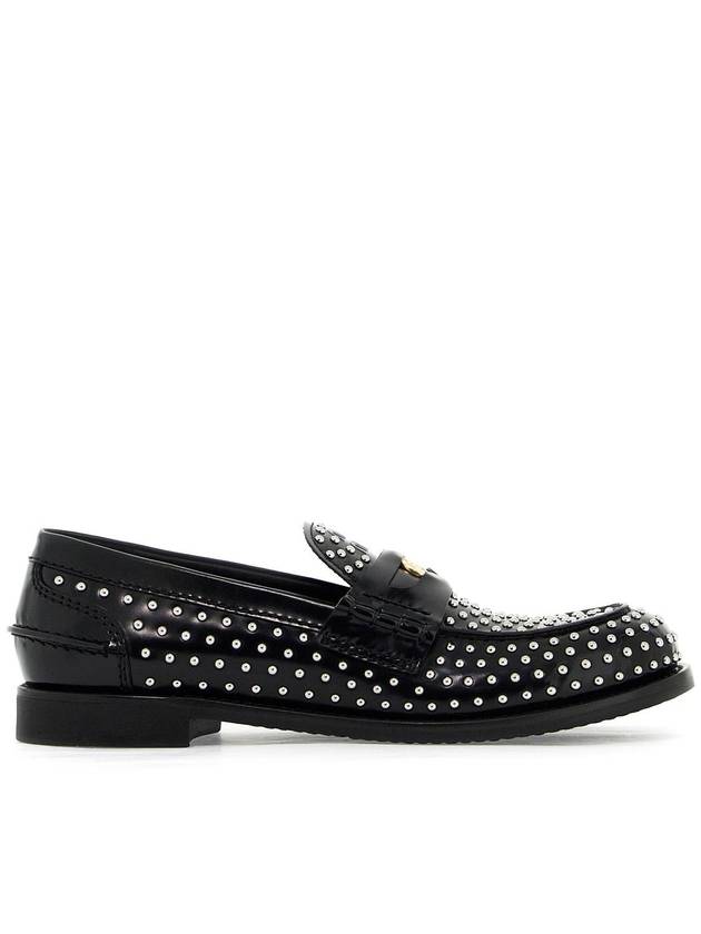 studded brushed leather penny loafers - MIU MIU - BALAAN 1