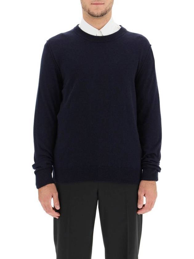 Crew Neck Cashmere Knit Top Navy - MAISON MARGIELA - BALAAN 3