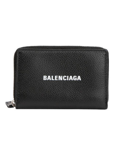 Logo Zip Around Half Wallet Black - BALENCIAGA - BALAAN 1