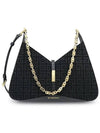 Logo Embroidered Cut Out Small Shoulder Bag Black - GIVENCHY - BALAAN 3