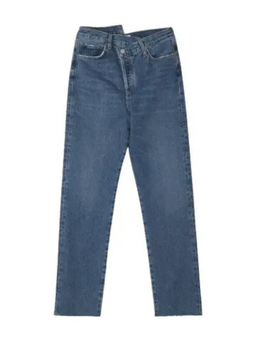 A Goldie Criss Cross Straight Denim Pants Blue Jeans - AGOLDE - BALAAN 1