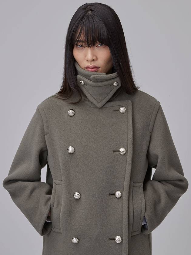 Cashmere Wool High Neck Herve Double Coat Khaki - RS9SEOUL - BALAAN 2