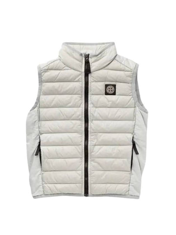 Kids G0224 Loom Woven Chambers R Nylon Down TC Vest Pearl Gray - STONE ISLAND - BALAAN 1