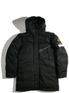 Opaque Nyoln Twill Down Parka Black - STONE ISLAND - BALAAN 3