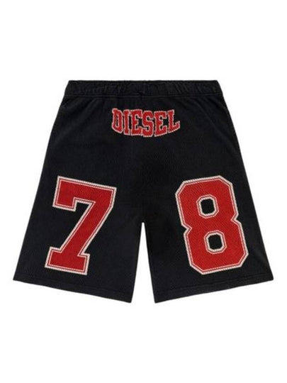 P Tain Collegiate Logo Mesh Trimmed Shorts Black - DIESEL - BALAAN 2