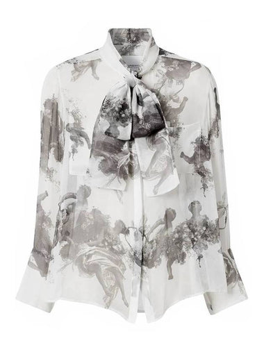 angel print silk chiffon blouse - BURBERRY - BALAAN 1