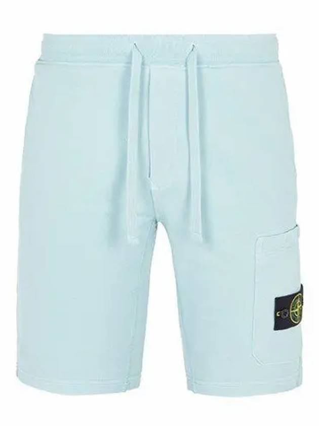 Men's Wappen Patch Bermuda Shorts Blue - STONE ISLAND - BALAAN.