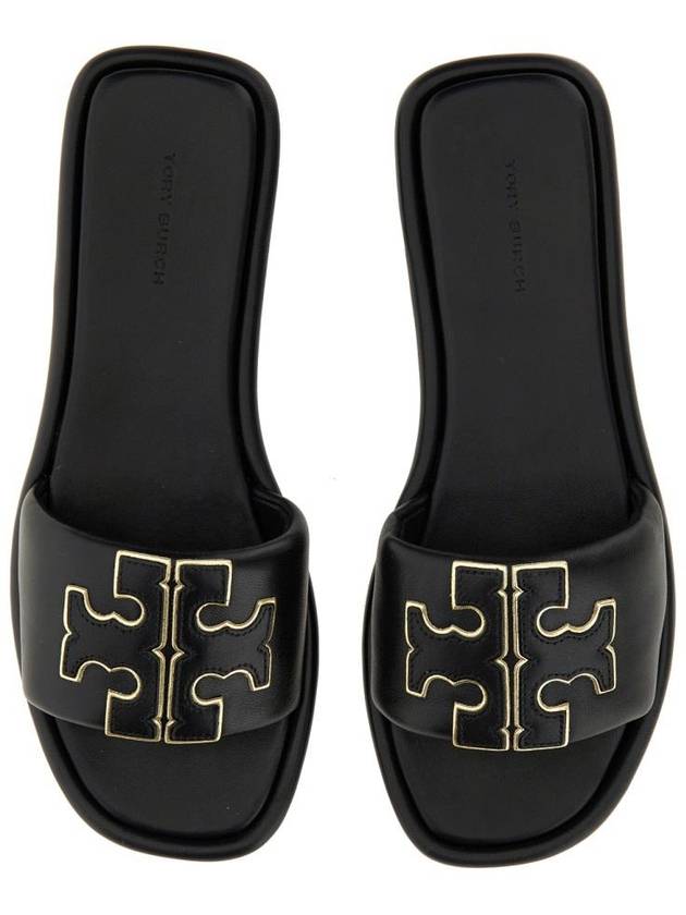 Double T Slide Slippers Black - TORY BURCH - BALAAN 7