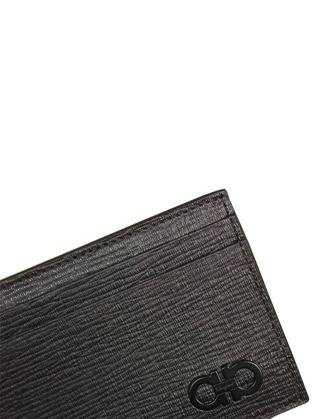 Double Gancini Leather Card Wallet Black - SALVATORE FERRAGAMO - BALAAN 10