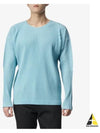 Pleated Long Sleeve T-Shirt Aqua Blue - ISSEY MIYAKE - BALAAN 2