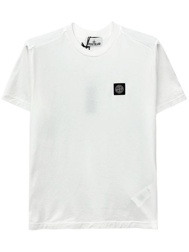 Logo Patch Short Sleeves T-Shirt White - STONE ISLAND - BALAAN 2