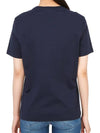 Embroidered Logo Cotton Short Sleeve T-Shirt Navy - TORY BURCH - BALAAN 5