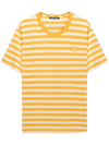 Striped Logo Short Sleeve T-Shirt Yellow - ACNE STUDIOS - BALAAN 1