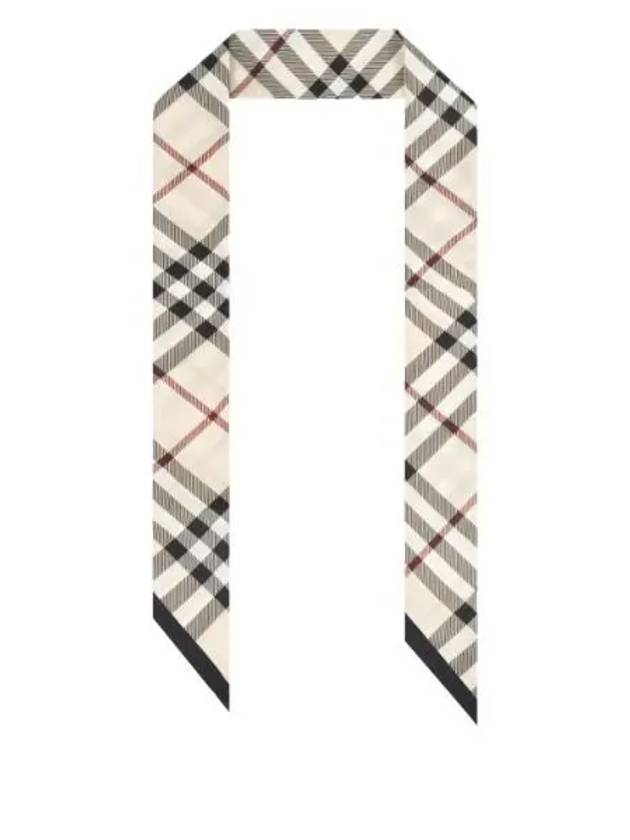 Skinny Check Silk Scarf Beige - BURBERRY - BALAAN 2