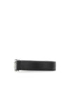 Triangle Logo Buckle Saffiano Leather Bracelet Black - PRADA - BALAAN 4