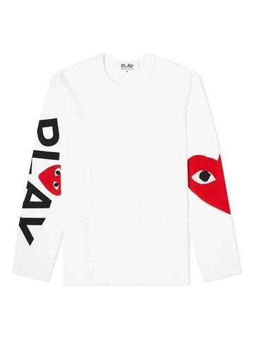 Big Heart Arm Logo Long Sleeve T-Shirt P1 T258 1 White - COMME DES GARCONS PLAY - BALAAN 1