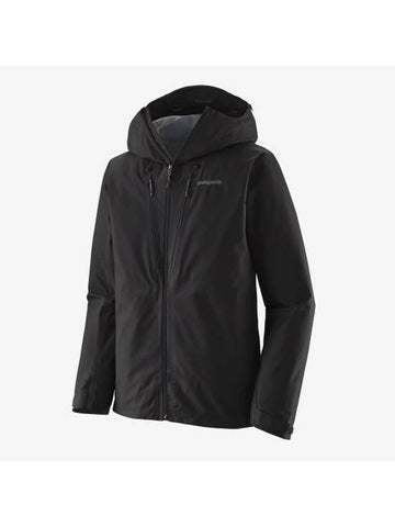 Embroidered Logo Velcro Sleeve Zip-up Jacket Black - PATAGONIA - BALAAN 1