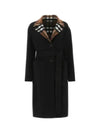 Reversible Check Wool Single Coat Black - BURBERRY - BALAAN 2