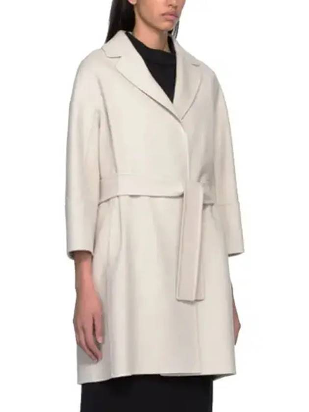 Women's Arona Belt Virgin Wool Single Coat Ecru - S MAX MARA - BALAAN 3