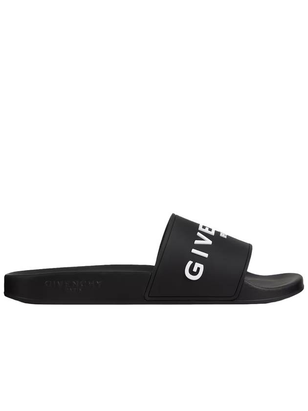 Logo Rubber Slide Slippers Black - GIVENCHY - BALAAN 2