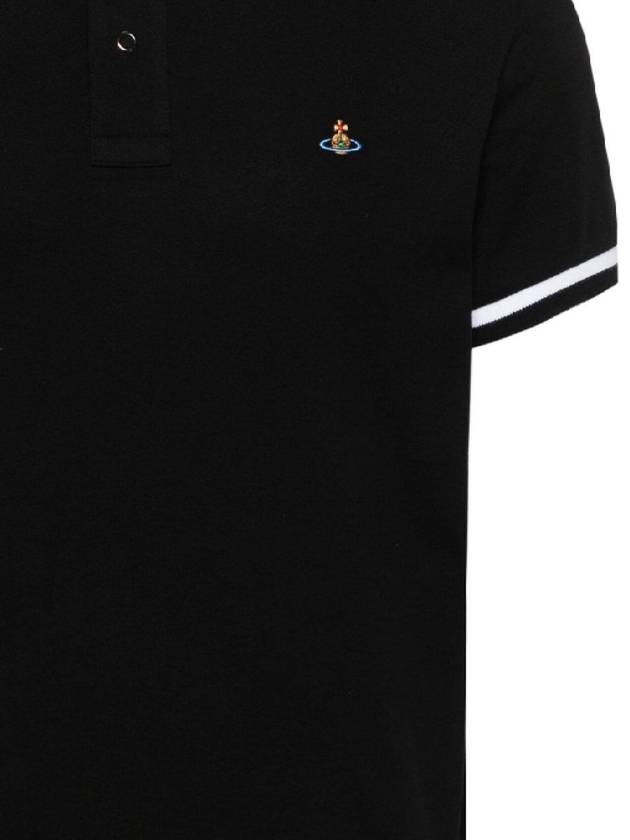 Classic ORB Logo Polo Shirt Black - VIVIENNE WESTWOOD - BALAAN 3