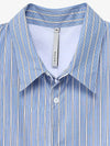 Layered double collar striped shirt blue - NOIRER - BALAAN 4