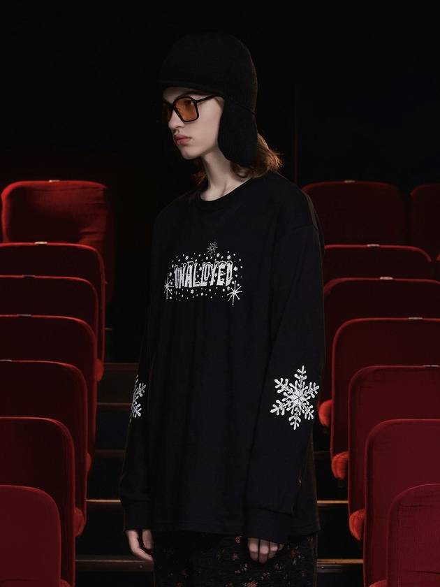 Snow Logo Long Sleeve T Shirt Black - UNALLOYED - BALAAN 2