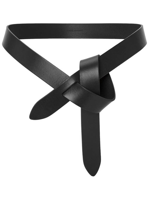 Lecce Knotted Leather Belt Black - ISABEL MARANT - BALAAN 2