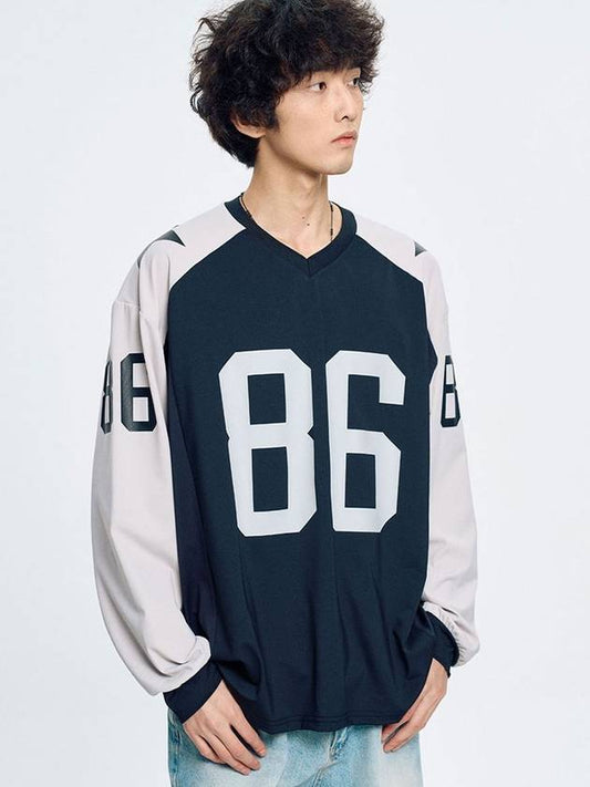 86 logo long sleeve mesh jersey _ black - MOO - BALAAN 1