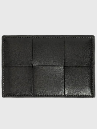 Bottega Veneta Signature Braided Credit Card Case Black - BOTTEGA VENETA - BALAAN 1