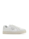 Downtown Nappa Leather Re Nylon Low Top Sneakers White - PRADA - BALAAN 3