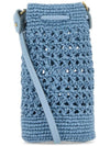 Embroidered Logo Crochet Bucket Bag Light Blue - MIU MIU - BALAAN 4