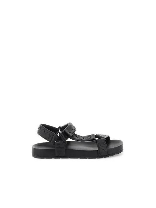 Trip Intrecciato Leather Sandals Black - BOTTEGA VENETA - BALAAN 2