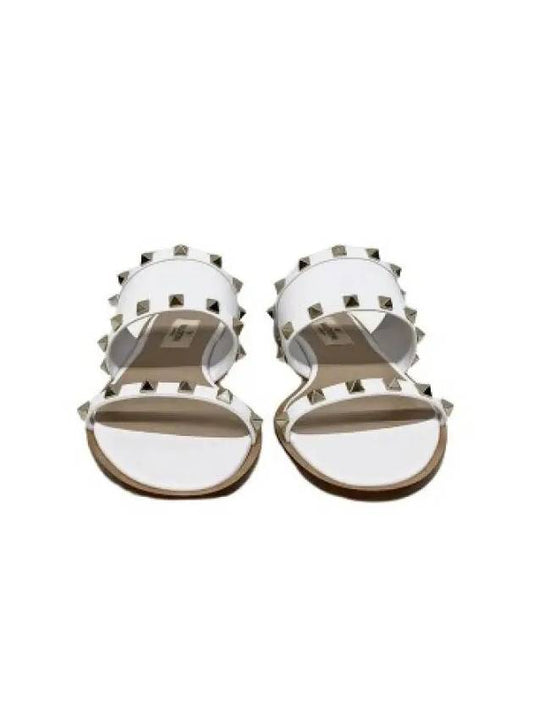 S0X28 VBP 001 Rockstud Slippers White - VALENTINO - BALAAN 2