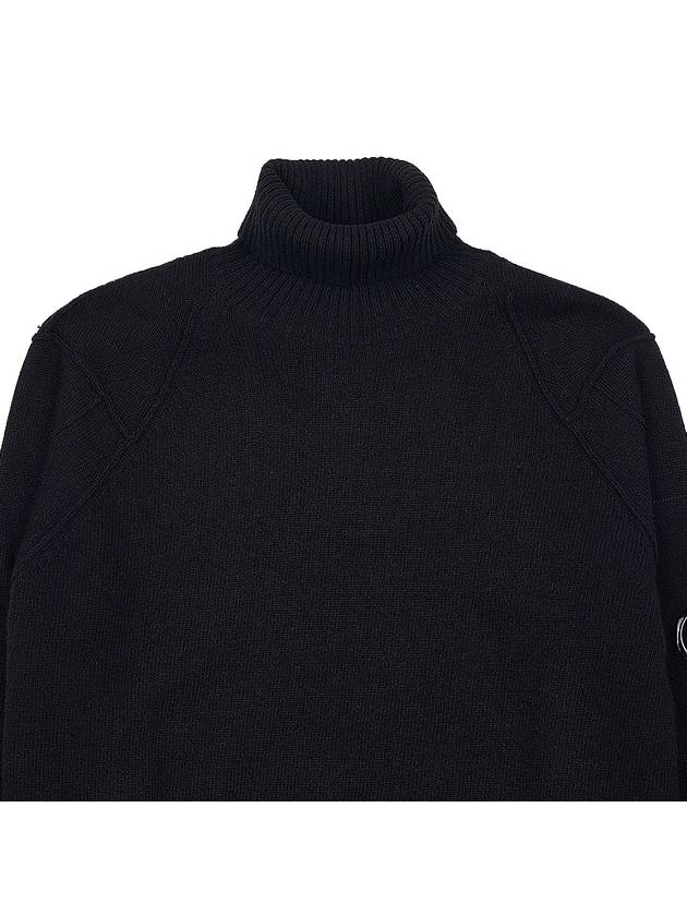 Lens Detail Lambswool Turtleneck Black - CP COMPANY - BALAAN 4