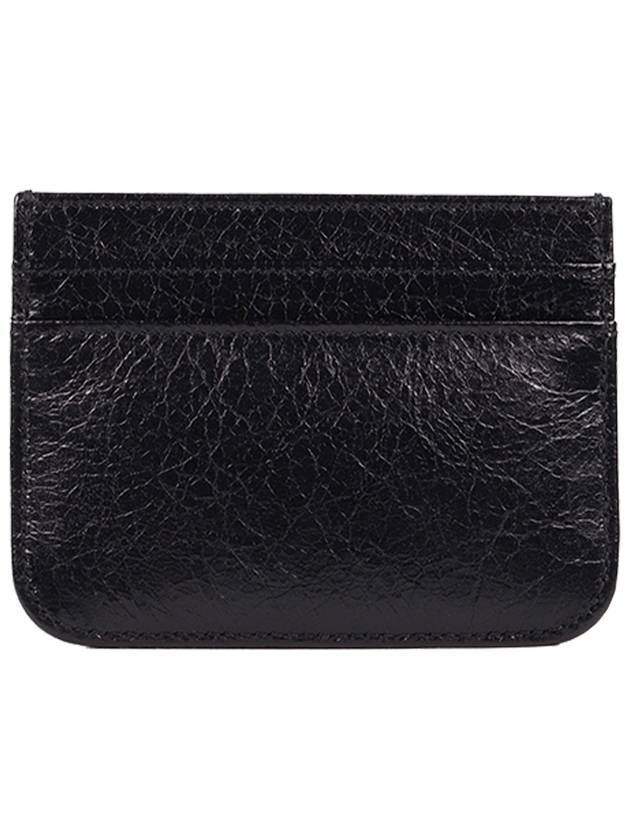 Embellished Logo Leather Card Wallet Black - BALENCIAGA - BALAAN 3