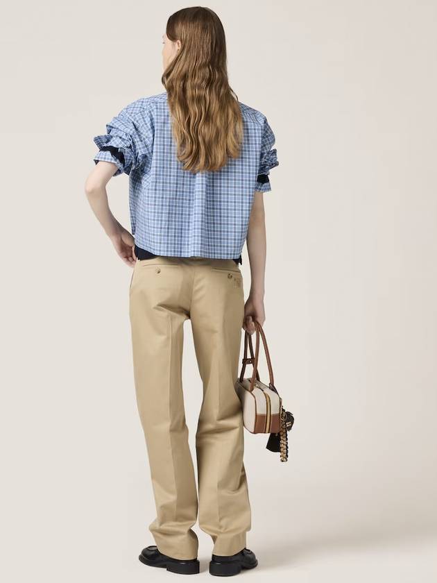 checked poplin shirt - MIU MIU - BALAAN 3