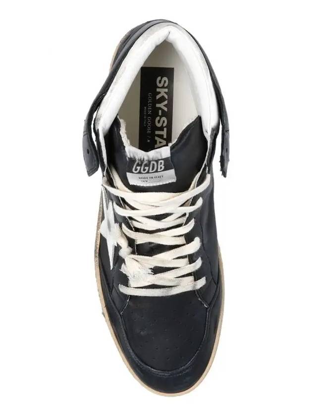 Men's Sky Star Nappa Leather High Top Sneakers Black - GOLDEN GOOSE - BALAAN 3