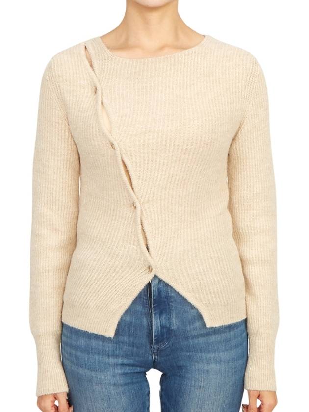 La Maille Pau Asymmetric Cardigan Light Beige - JACQUEMUS - BALAAN 2