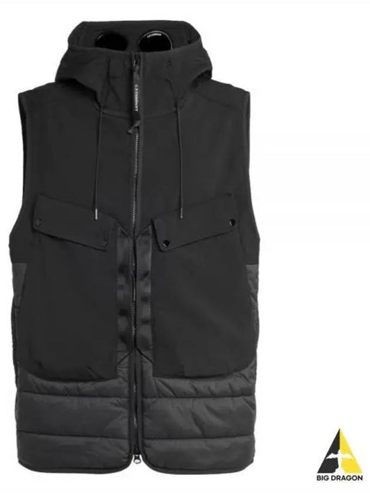 Shell R Mix Goggle Hooded Padded Vest Black - CP COMPANY - BALAAN 2