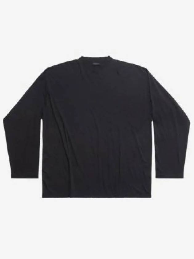 Oversized Crew Neck Long Sleeve T-Shirt Black Padded - BALENCIAGA - BALAAN 2