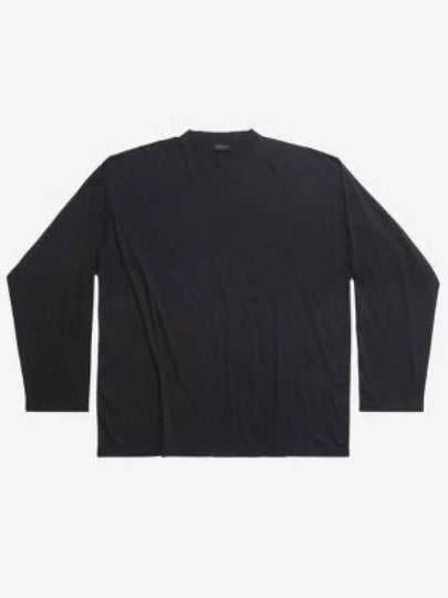 Oversized Crew Neck Long Sleeve T-Shirt Black - BALENCIAGA - BALAAN 2