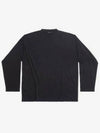 Oversized Crew Neck Long Sleeve T-Shirt Black - BALENCIAGA - BALAAN 2