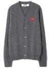 Heart Waffen V-Neck Cardigan Dark Grey - COMME DES GARCONS - BALAAN 2