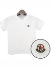 Kids Logo Patch Short Sleeve T Shirt 8Y 10Y White 8C00018 83907 001 - MONCLER - BALAAN 1