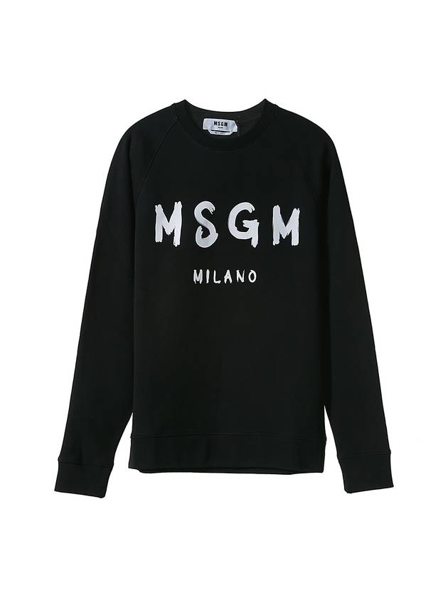 Milano Brushed Logo Sweatshirt Black - MSGM - BALAAN 1