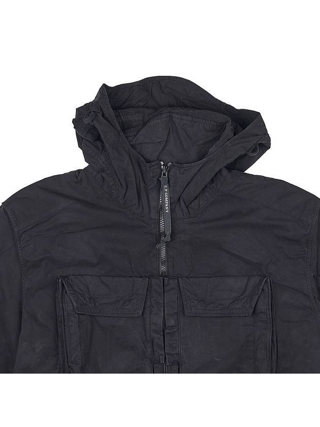 Heavy Poplin Emerized Shirt Hooded Jacket Black - CP COMPANY - BALAAN 4